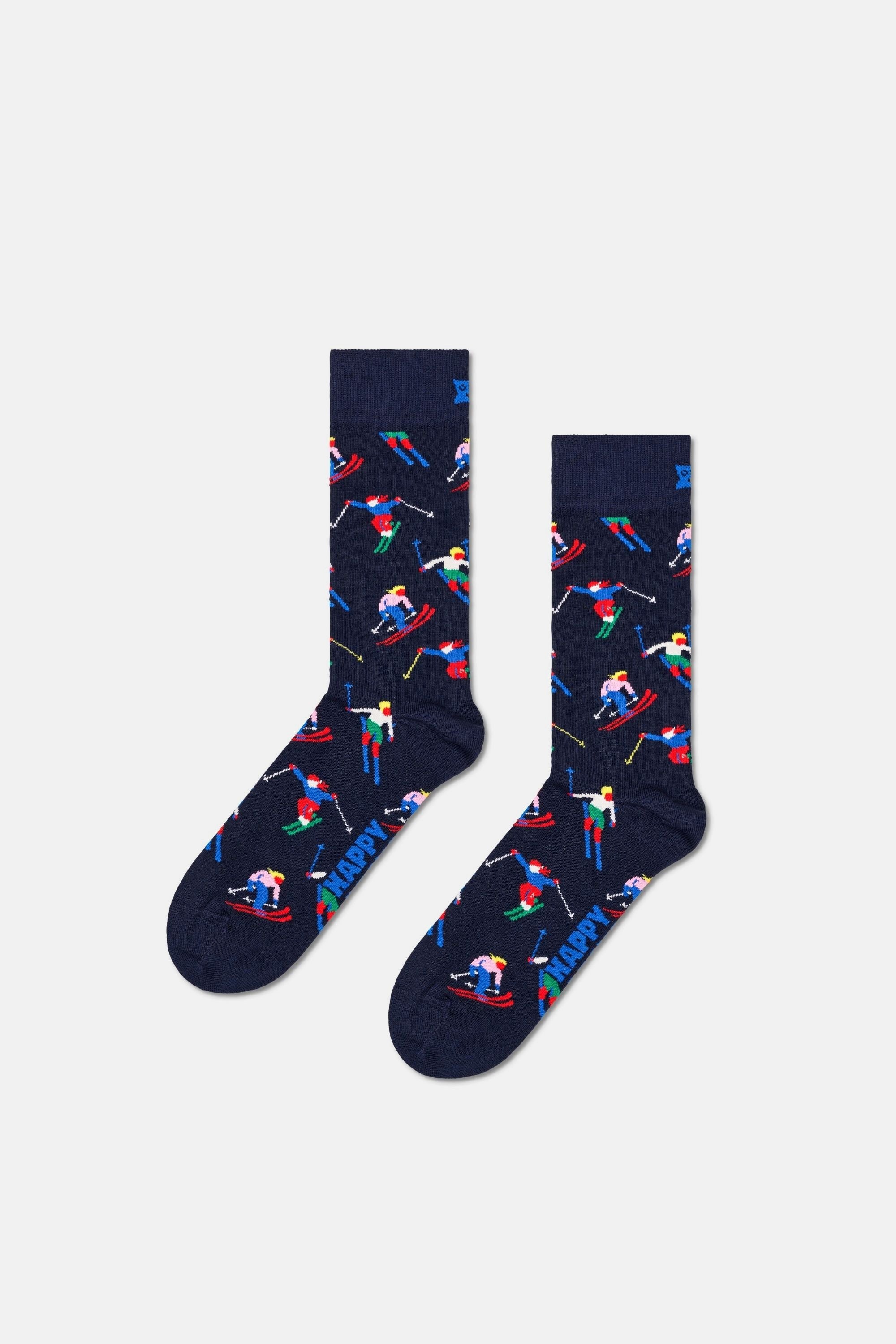 Happy Socks - Çok Renkli Kış Temalı Pamuklu 2Li Çorap Seti