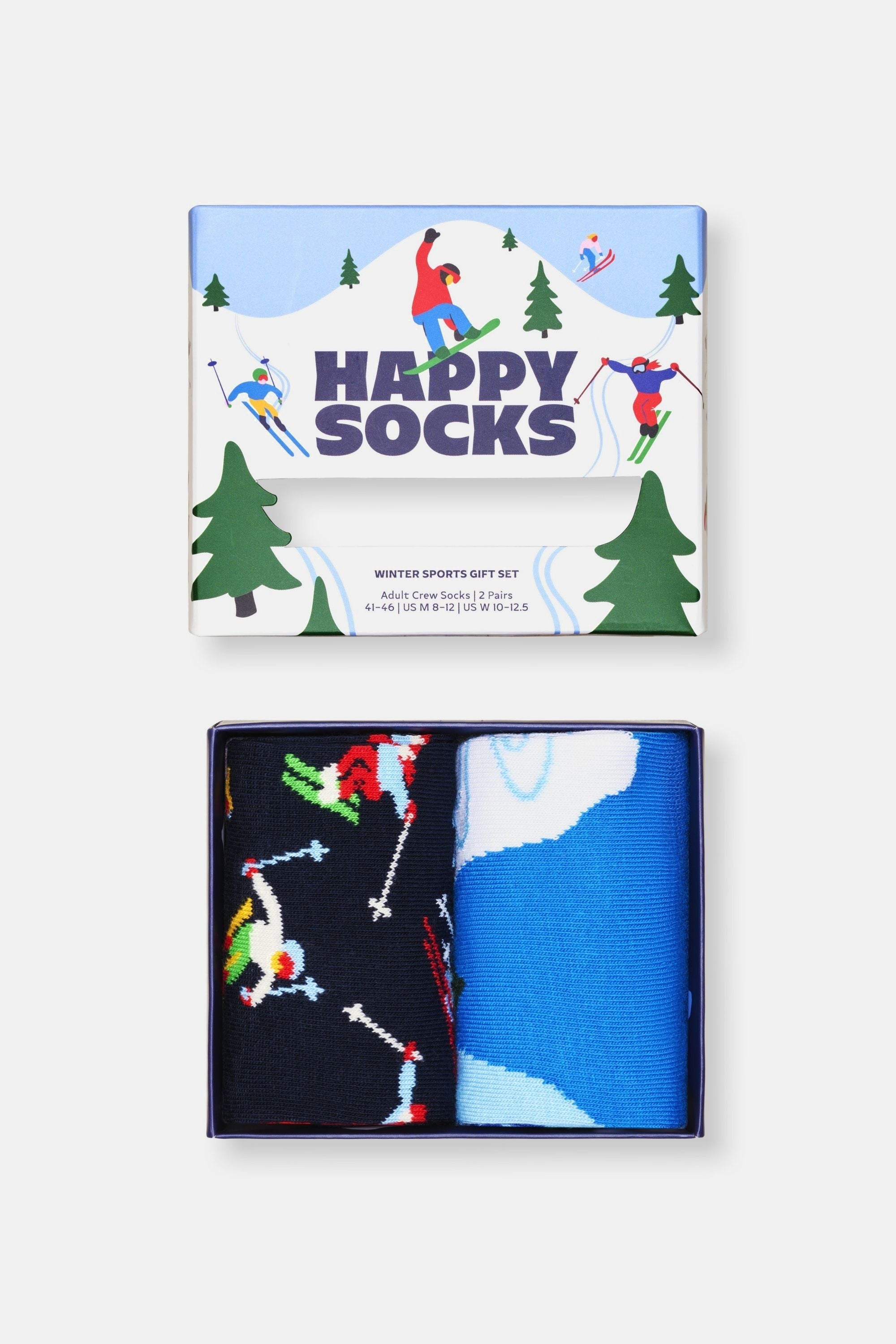 Happy Socks - Çok Renkli Kış Temalı Pamuklu 2Li Çorap Seti