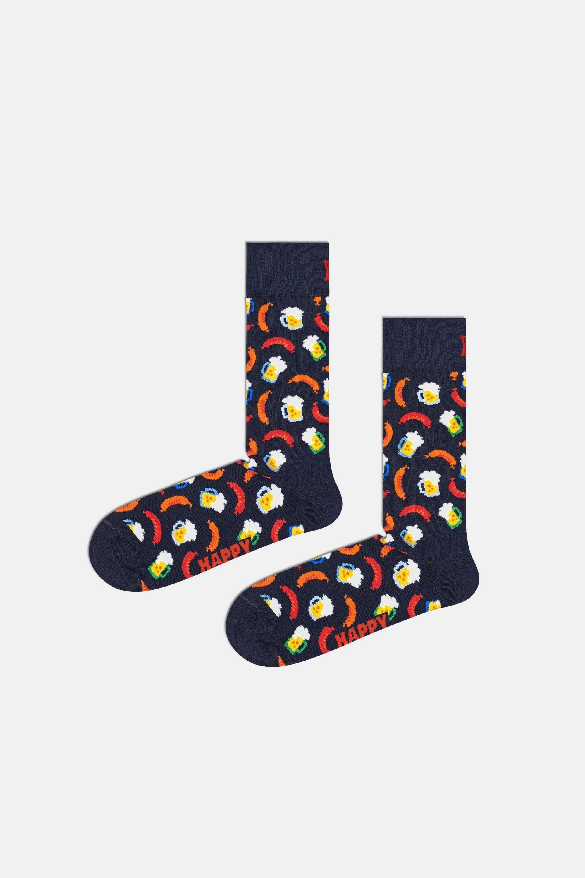 Happy Socks - Çok Renkli Bardak Desenli Pamuklu 2Li Çorap Seti