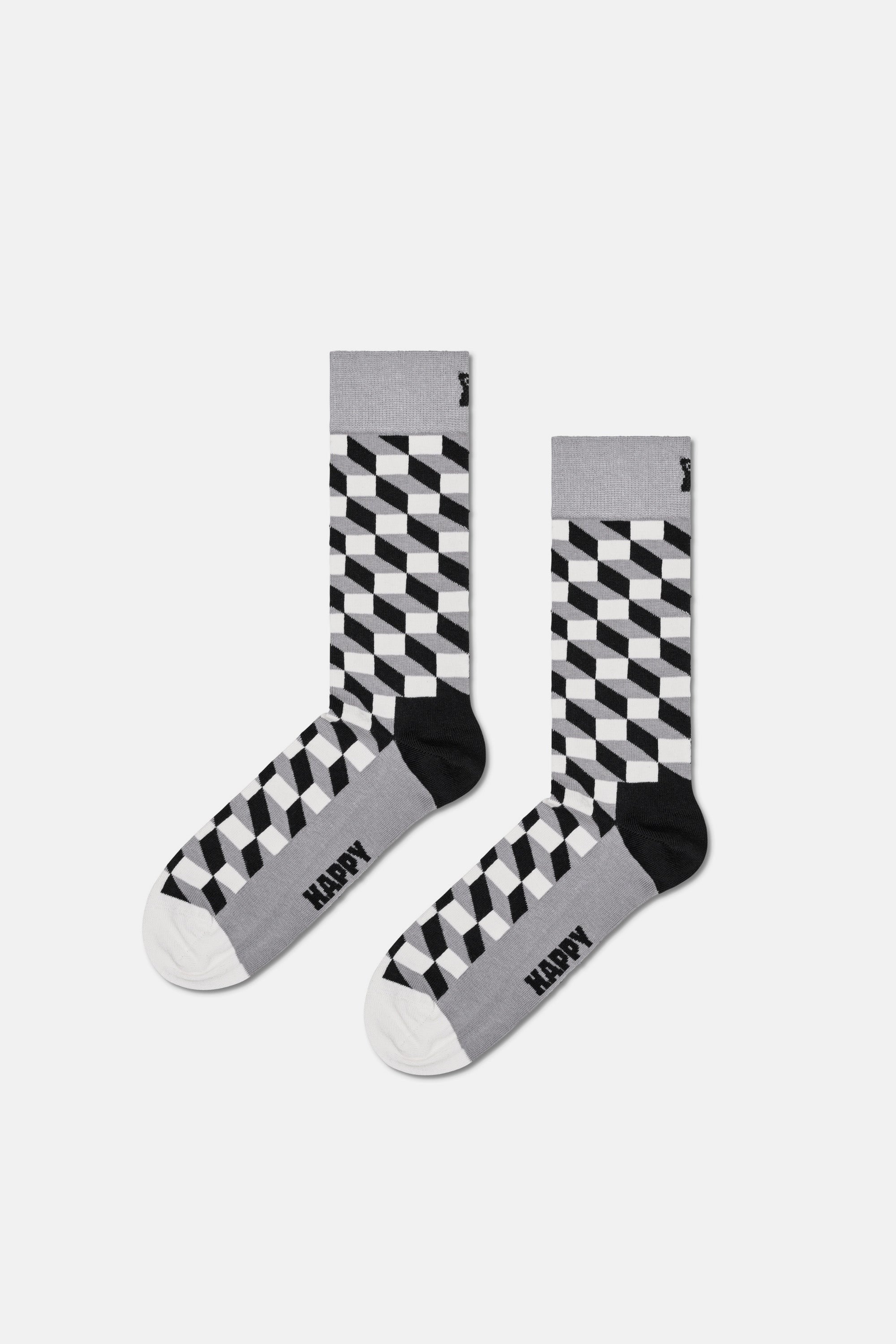 Happy Socks - Siyah Beyaz Klasik 4Lü Pamuklu Çorap Seti