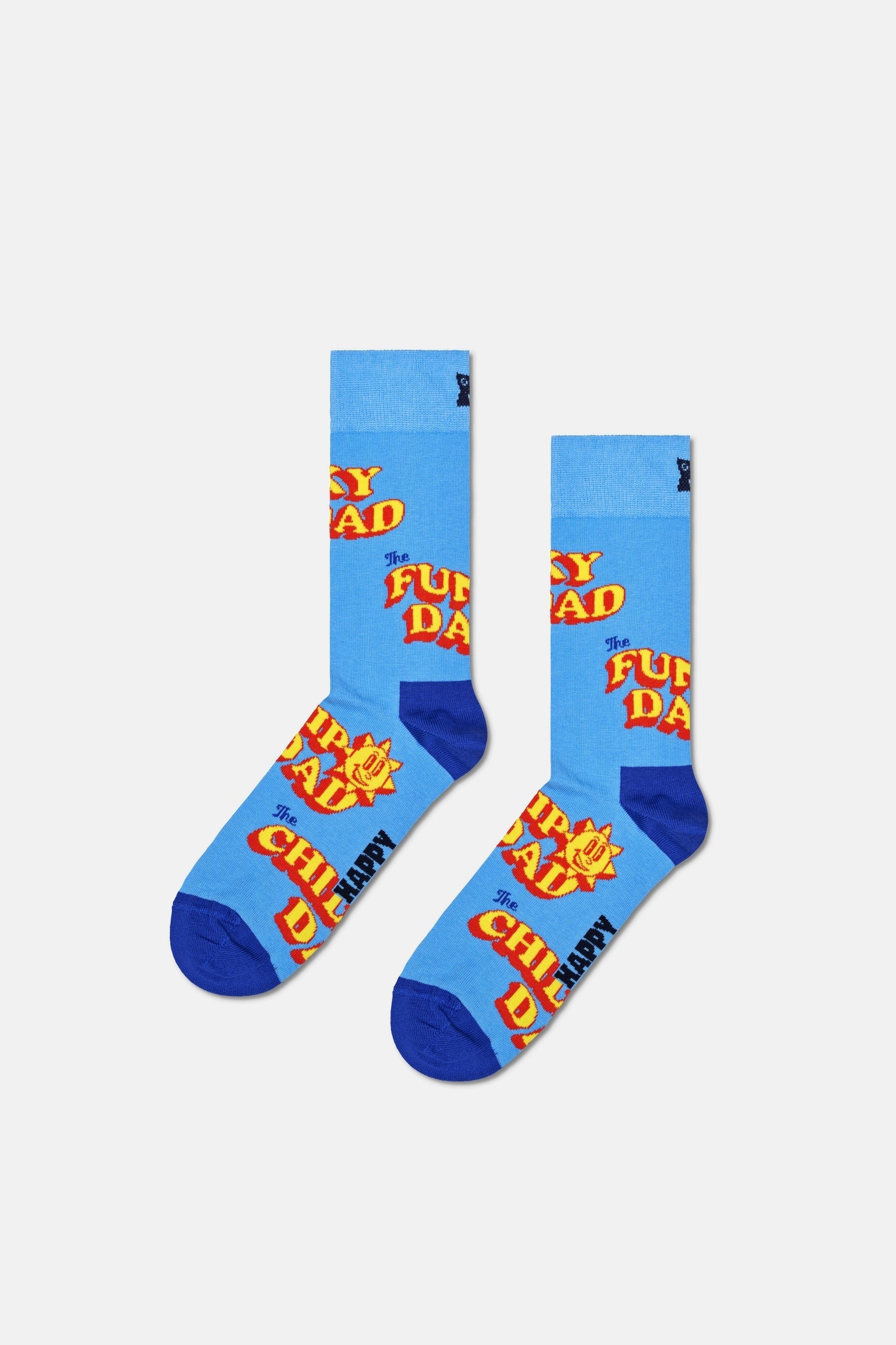 Happy Socks - Çok Renkli Süper Baba Temalı 3Lü Pamuklu Çorap Seti